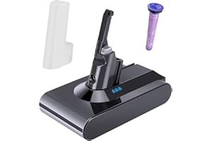 GLOSSE Batteria per Dyson V8, 4500mAh Batteria di Ricambio per Dyson V8 Absolute V8 Fluffy V8 Animal SV10 Aspirapolvere + 1 Prefiltro