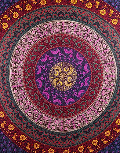 Indisch Mandala Wandteppich Hippie Bunt Wandbehang Baumwolle Tapisserie Floral Tapestry Von Rajrang - 3