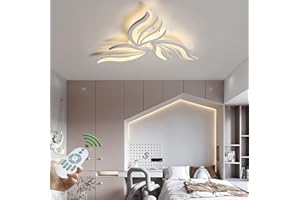 Lanekd Lampa sufitowa LED, do salonu, sypialni, ściemniana, z pilotem zdalnego sterowania, nowoczesny wzór kwiatowy, lampa wisząca, do jadalni, kuchni, wisząca