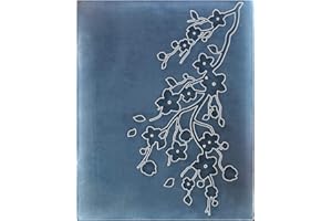 Kwan Crafts - Cartelline in plastica per goffratura, motivo fiori di ciliegio, per realizzare biglietti, scrapbooking e altri lavori di carta, 12,1 x 15,2 cm