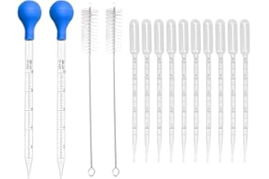 Pumuky 2 Pièces Pipette Graduée en Verre Éprouvette Graduée 10ml, 10 Pièces Pipettes de Transfert de Jetables Pipettes 5ml,Pipette Transfert de Gouttes pour Laboratoire Recherche Alimentaire éCole
