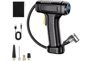 SINZUX Kabelloser Elektrische Luftpumpe,Tragbare 150PSI 12v Kompressor, Akku Fahrradpumpe mit alle ventile, LED-Licht,Mini autoreifen pumpe luftkompressor für Fahrrad, Auto, Motorrad, Bälle