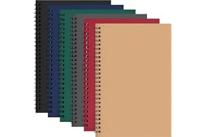 6 Pack A5 Spiral Notebook Ruled Spiral Journal Lined Paper, 120 Pages 60 Sheets Kraft Cover Wirebound Notebooks Bulk Journal, 8.25 * 5.75 inch Lined Notebook for Writing School Office Business