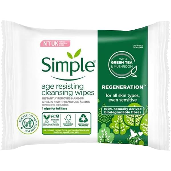 Simple X Little Mix Limited Edition Micellar Reinigungstücher – 20 Stück, Biologisch Abbaubar