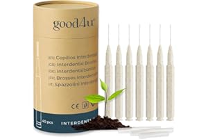 Cepillos interdentales biodegradables 0,6 mm – Interdentales finos con mango vegetal PLA para ortodoncia y espacios estrechos | Good4u®