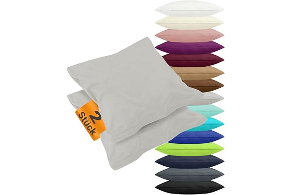 npluseins 2-pack örngott av jersey-bomull i enfärgad design 1179.1539, ca 40 x 60 cm