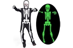 Sincere Party Costume de squelette pour enfants Glow in the Dark Skeleton Costumes d'Halloween pour garçons et filles