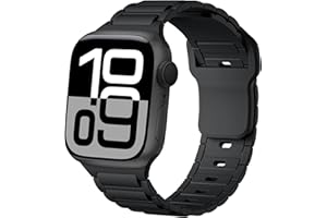 ALFARAY Silikon Armband Kompatibel mit Apple Watch 10 Armband 46mm 45mm 44mm 49mm 42mm für Herren Damen, Alpine Ocean Sportarmband für iWatch Series 10 9 8 7 SE 6 5 4 3 2 1 Ultra 2 1, Schwarz