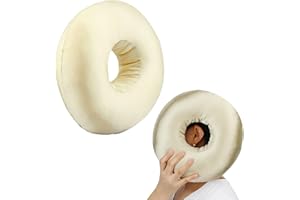 FEADBYT Ohrenschutz Seitliches Schlafkissen, Donut Kissen, Nackenkissen Für Seitenschläfer, Geschmeidigkeit, Geeignet zum Schlafen Hinter Ohrpiercings, Champagnerfarbe
