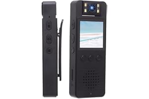 CUIFATI Mini Cámara de Cuerpo Grabadora de Video, Cámara Pequeña Desgastada WiFi Cámara de Cuerpo de Policía con Lente Giratoria de 180 ° y Clip, 1080P HD Cámara de Seguridad Portátil