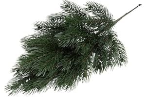 ‎BOTANIC-HAUS Botanic-Haus künstlicher Tannenzweig/Weihnachtszweig Karpaten Spritzguss groß, filigran, Farbe: dunkelgrün