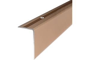 PROVISTON | Nez de marche | Alu | Bronze clair | Largeur 30 mm | Hauteur 52 mm | Longueur 1000 mm | Nez de marche à visser | Nez de marche escalier | Cornière alu | 1 pièce