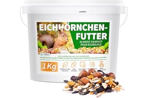 Detox Organica Nourriture pour écureuils, 1 kg de Nourriture pour écureuils adaptée à l'espèce, Nourriture Toute l'année pour écureuils et Tamias, Produit Naturel équilibré