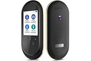 Adelagnes Übersetzer Sprachübersetzer Gerät,Fotoübersetzung/WIFI/Hotspot/Offline,Übersetzungsgerät mit Sprachausgabe,Sofortübersetzer für Reisen,Business und Sprachenlernen,Black