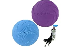 JINYUNMIN 2 Stück Hundefrisbee,Hund Scheibe,18cm hundespielzeug Frisbee,perfekt für Hundetraining, Werfen, Fangen und Spielen(Lila+Blau)
