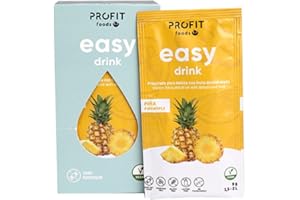 PR PROFIT PROFIT - Easy Drink Piña - Bebida instantánea sin azúcares sabor Piña - Ideal para hidratarte y disfrutar de un refresco bajo en calorías - 15 sobres de 9 gramos