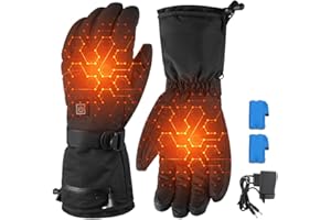 SKJJL Beheizbare Handschuhe für Herren Damen, Wiederaufladbare Beheizte Handschuhe mit 2x4000mAh Wiederaufladbare Akkus, wasserdichte Touchscreen Handschuhe für Winter Motorrad Radfahren Skifahren