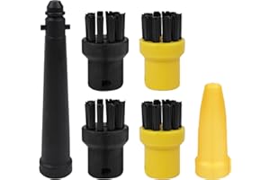 LPZMPZ 6 Stück Rundbürstenset für Kärcher, Dmpfreiniger Zubehör Fensterdüse für Kärcher, Dampfreiniger Kompatibel für Kärcher SC1 SC2 SC3 SC4 SC5 SC7 CTK10 CTK20