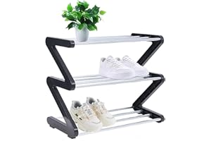 NIAWECAN Scarpiera Piccola a 3 Livelli, Mini Organizer, Robusto Scaffale Stretto per Scarpe, Organizzatore di Stoccaggio per Armadio Ingresso Corridoio 42 * 19 * 35