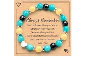 CASSIECA Gifts for Teenage Girls Heart Charm Natural Stone Bracelets for Daughter/Granddaughter/Birthday Gifts for Girls