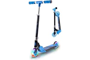 Scooter for Kids Ages 6-12 - CORE Foldy Kids Scooter, Kick Scooter, 2 Wheel Light-Up LED, Easy Folding Scooter, 3 Adjustable Height Handlebar, Pro Deck, Boys Scooter & Girls Scooter, 4 Colors