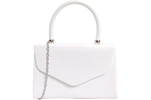 USHOPUK Faux Leather Plain Tote Style Top Handle Bridal Prom Wedding Evening Clutch Party Purse Hand Bag