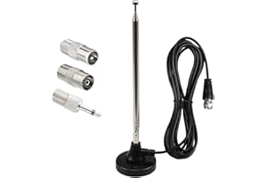 SUPECESORIO Antenne Radio Dab FM Maison Télescopique, Antenne Radio Dab+FM, Antenne Numérique 79CM Intérieure avec Base Magnétique Câble d'extension, pour Récepteur Stéréo Dab+ Dab FM AV Audio Vidéo Ricevitore