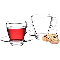 Pasabahce 95040 - 12-tlg Set Tassen mit Unterteller Aqua