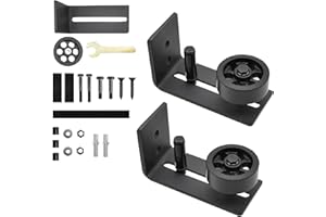 IMESHBEAN Bodenführung Schiebetür 2 Stück, Einstellbar Schiebetür Laufschiene Wand/Tür Boden Rollenführung mit Schrauben, Türführung Schiebetürsystem 8-in-1 Schiebetürbeschlag, Geeignet für alle Schiebetüren