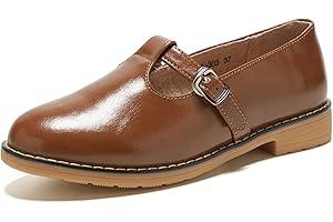 TRULAND Mocassins Femme à Enfiler en Cuir avec Pompon - Chaussures de Ville Confortables pour Bureau et Travail