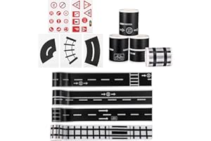 STOBOK Road Tape Autobahn Eisenbahn Straßen Klebeband DIY Abnehmbar Aufkleber für Spielzeugautos 9 Stück