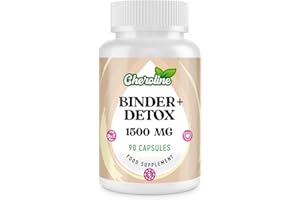 CHEROLINE 9-in-1 Binder Detox Capsules 1500mg, High Strength Gut & Liver Detox Cleanse, with Activated Charcoal, Highly Absorbable Full Body Detox, Vegan & Natural (90 Count (Pack of 1))