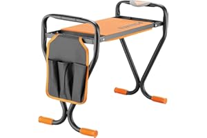 Agenouilloir Tabouret Banc De Jardinage Pliable Réservible - Coussinets Confortables Genoux Avec Rangements Fuxtec FX-KB1