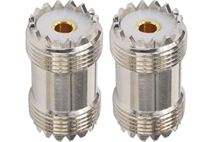 Boobrie Connecteur SO239 à SO239 Connecteur Coaxial UHF RF Adaptateur Coaxial UHF Femelle à UHF Femelle Connecteur de Câble UHF Connecteur Double UHF Femelle pour Connecteur Mâle UHF PL259 Lot de 2