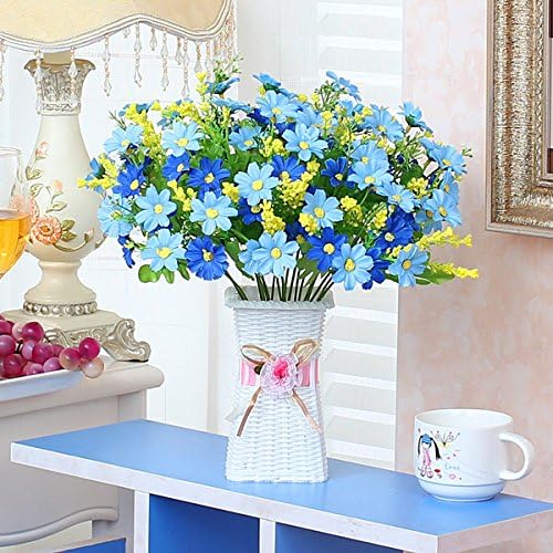 XMJR The Rose emulation flower kit living room with artificial flowers in floral upholstery flower silk spinning plastic flowers flower arrangement, Maroon Skip Lan Ju-Basket/Sky