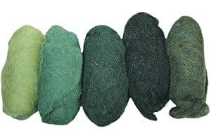 Rayher pure laine vierge mouchetée 5 coul. à 20g ass. teintes vertes, 5363700, Grün-töne