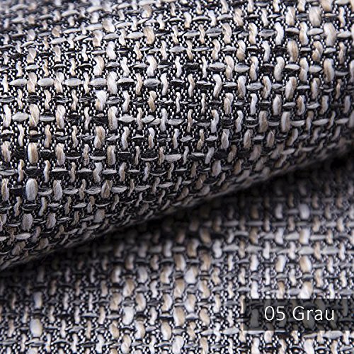 novely® LANZ Premium Möbelstoff | schwerer Webcharakter | grob gewebter Polsterstoff | Meterware | Struktur-Stoff | 15 Farben (05 Grau) - 2