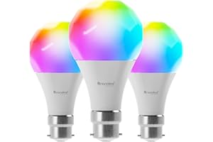 Nanoleaf Essentials żarówka, 3 inteligentne lampy LED RGBW B22, gwint i Bluetooth, 16 mln kolorów, synchronizacja muzyki i ekranu, współpracuje z Google Home Apple, do dekoracji i gier