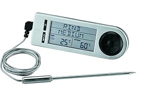 RÖSLE Thermomètre Cuisine - Sonde de Cuisson Haut de Gamme pour Servir la Viande - Acier Inoxydable 18/10 - Passe au Lave-Vaisselle, 23 cm
