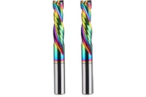 HOZLY Revêtement DLC, Coupe vers le haut vers le bas, 2 flûtes, fraise en carbure de spirale, fraise CNC, fraise à bois, tige de 6 mm, diamètre de coupe 6 mm, 22 mm CEL