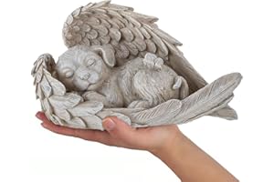 AOTOPYU Estatua Conmemorativa para Mascotas de Resina, Conmemorativa de Gato y Perro Dormido de Resina para honrar a la Mascota Amada, Ideal para el Cementerio para Mascotas (Perro Grande)