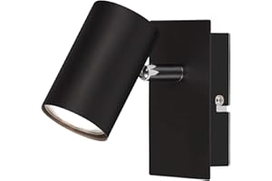 BRILONER - Lampada a parete, faretto orientabile, faretto da muro, GU10, max. 40 watt, applique, lampada da parete, plafoniera, 40W, 120x80x123 mm (LxLxA), metallo, nero