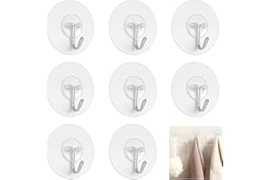 LAOXIANGJI 8 Piezas Ganchos Adhesivos Para Pared, Ganchos Para Colgar, Ganchos Pared, Ganchos Adhesivos Para Pared Baño Impermeables,Para Cocina, Colgar, Pared, Puerta, Albornoces, Colgador Toalla Baño Adhesivo.