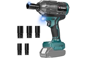 EDTRAN Akku Schlagschrauber 1/2 Kompatibel mit Makita 18V,Bürstenloser Schlagschrauber mit 1500 Nm/1106 FT-LBS, 4-Gang Schlagbohrschrauber 2100 U/min, Hohes Drehmoment, mit 5 Stecknüssen für Auto/Heimwerken