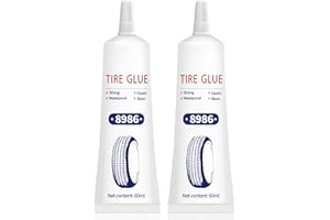 ELF-GRETTER 120ml Pegamento Neumatico, 2 Piezas Pegamento de Reparación de Neumáticos, Kit Repara Pinchazos Coche, Pegamento Impermeable para Neumáticos Reparar Agujeros y Grietas en Varios Neumáticos