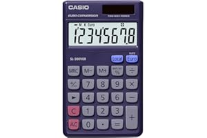 ‎CASIO Casio Taschenrechner SL-300VER, 8-stellig, Währungsumrechnung, Schnellkorrekturtaste, Solar-/Batteriebetrieb, farbe