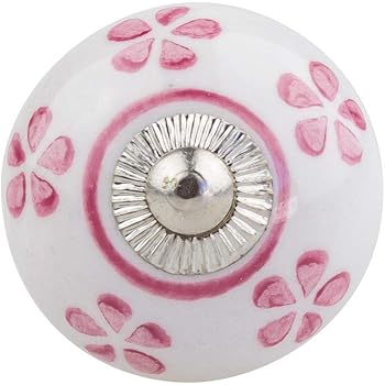 5001-E-PK rosa Blümchen - Jay Knopf Möbelknopf Möbelknauf,Möbelknöpfe