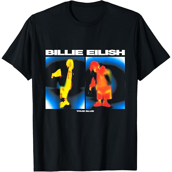 Official Billie Eilish True Blue T-Shirt : Amazon.co.uk: Fashion