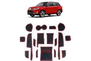 Ruiya kompatybilny z Suzuki Vitara 2016-2022 2023 gumowa mata na konsolę środkową, Vitara mata do uchwytów na kubek, podłokietnik, mata antypoślizgowa akcesoria Suzuki Vitara