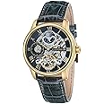Thomas Earnshaw Mens 44mm Longitude Dual Time Automatic Skeleton Watch with 12 Hour Dual Time, Sun & Moon Display and Decorated Rotor